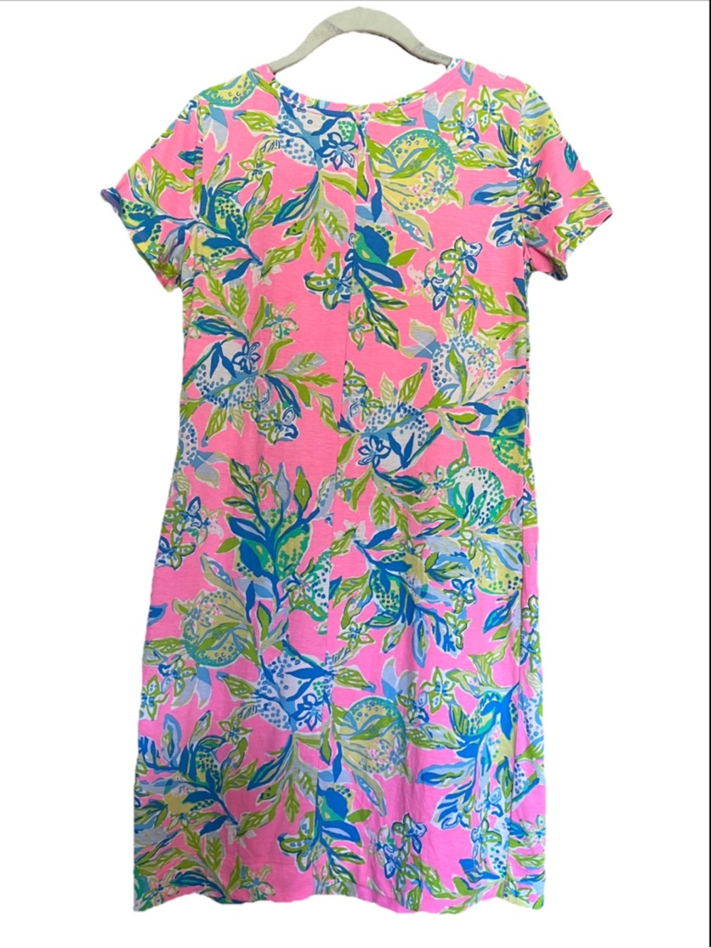 Lilly Pulitzer Small Declan Dress Squeeze The Day Pink Floral Puma Cotton - Picture 4 of 8